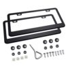 Roberly Matte Aluminum License Plate Frame with Black Screw Caps, 2Pcs 2 Holes Black Licenses Plates Frames, Car Licenses Plate Covers Holders for US Vehicles - $16.95
