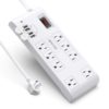 BESTEK 8-Outlet Surge Protector Power Strip with 4 USB Charging Ports and 6-Foot Heavy Duty Extension Cord, 600 Joules, FCC ETL Listed, White 6ft - 600 Joules - $24.95