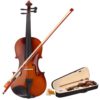 New Violin Starter Kit 4/4 Full Size Student Violin With Bow, Rosin, Case, (Violin for beginners,violin for kids,violin for children,violin for adults) - Natural Colour - $150.95
