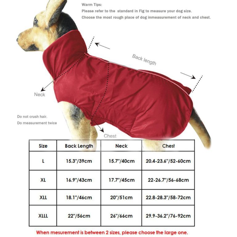 AGPtek Universal Waterproof Fleece Pets Dogs Clothes Soft Cozy Outdoor Winter Padded Vest Coat Jacket For Dogs L/XL/XLL/XLLL XLLL Red - $14.95