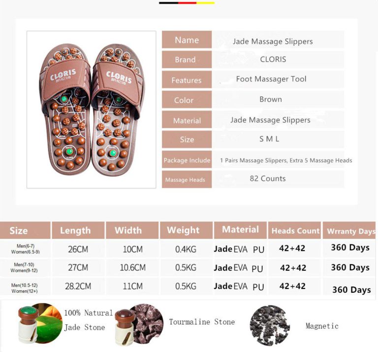 CLORIS Foot Massagers Acupressure Massage Slippers, Powerful Natural Stone Acupoint Foot Massage Shoes Massage Slippers Shoes for Men Women (Men 12+, Women 13+) (Men size10-12) - $29.95