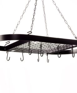 Kinetic Classicor Series Wrought-Iron Oval Pot Rack 12021 Black with Silver Rack - $43.95