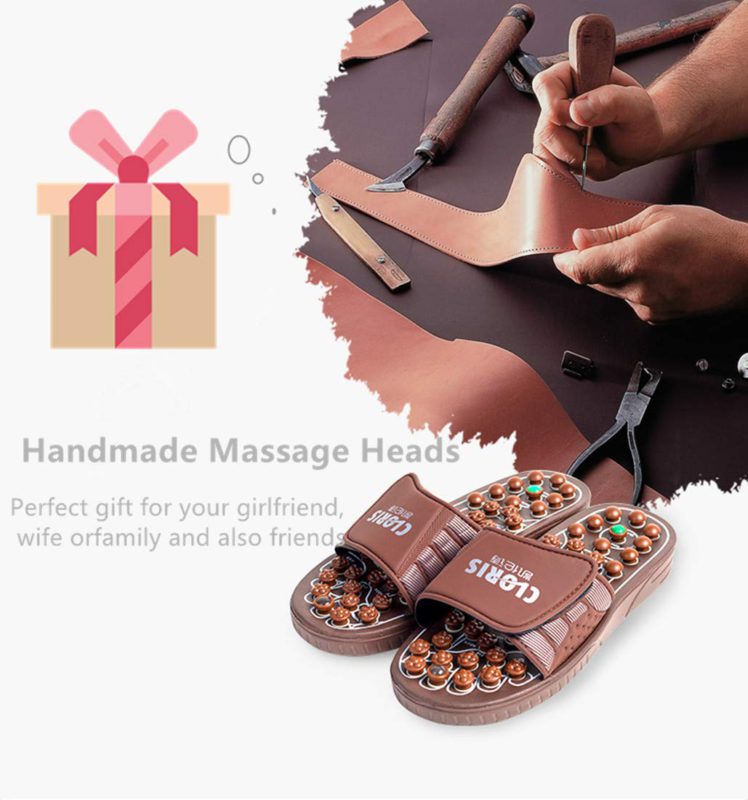 CLORIS Foot Massagers Acupressure Massage Slippers, Powerful Natural Stone Acupoint Foot Massage Shoes Massage Slippers Shoes for Men Women (Men 12+, Women 13+) (Men size10-12) - $29.95