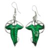 Cyqun Lord of the Rings Elves Green Leaf Earrings,Elf Earrings - $20.95