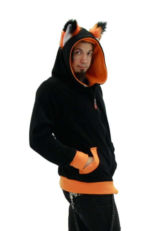 Pawstar Color Theme YIP Fox Wolf Eared Hoodie Jacket X-Large Orange - $108.95