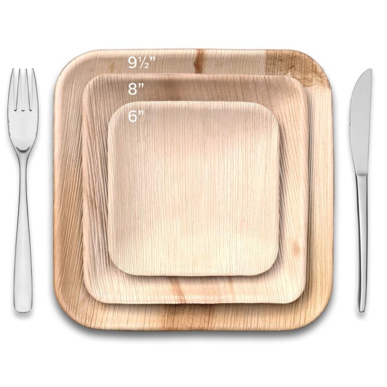 Thynk Palm Leaf Plates - 6 Inch Square - All Natural 100% Biodegradable and Compostable - Disposable Dinnerware - Perfect Party Plates - 20 Count 6" square - $20.95