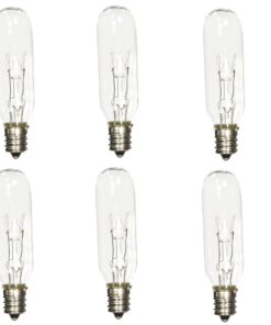 (Pack of 6) 15T6 15 Watt Tubular Light Bulb Candelabra E12 Base Clear Bulb - $12.95