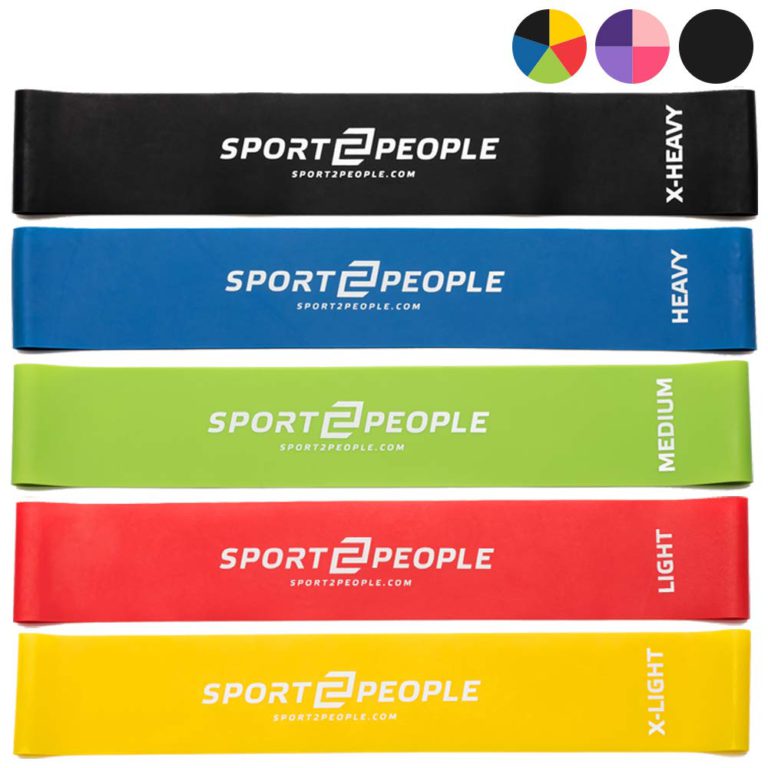 Sport2People Exercise Resistance Loop Bands with 2 Workout E-Books for Strength Training and Physical Therapy - Fitness Mini Loops for Booty, Hips and Legs 5bands - $13.95