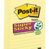 Post-it Super Sticky Notes, 2x Sticking Power, 4 in x 6 in, Canary Yellow, Lined, 5 Pads/Pack, 90 Sheets/Pad (660-5SSCY) - $33.95