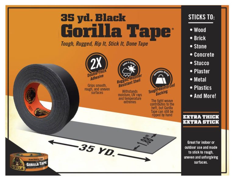 Gorilla Tape, Black Duct Tape, 1.88" x 35 yd, Black, (Pack of 1) 1 Pack - $13.95