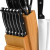 Knife Set with Wooden Block 13 Piece - Chef Knife, Bread Knife, Carving Knife, Utility Knife, Paring Knife, Steak Knife, and Scissors 1 - $35.95