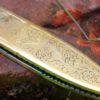 DKC Knives (15 7/18) DKC-46 GOLDEN RAM (medium) Damascus Folding Pocket Knife Polished Brass 5" Folded, 8.5" Open, 12oz Custom Engraved - $198.95