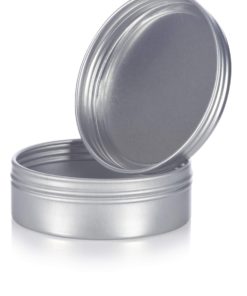 4 oz Metal Steel Tin Flat Container with Tight Sealed Twist Screwtop Cover (6 pack) + Labels - $18.95