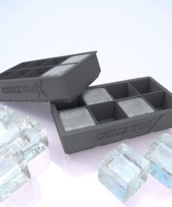 The Classic Kitchen Chillz Blox Large Ice Cube Tray Set for Whiskey - Silicone Ice Mold Maker - Molds 8 X 2 Inch Ice Cubes (2 Pack) - $21.95
