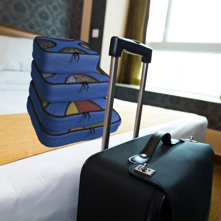 Shacke Pak - 4 Set Packing Cubes - Travel Organizers with Laundry Bag Gentlemen's Blue - $30.95