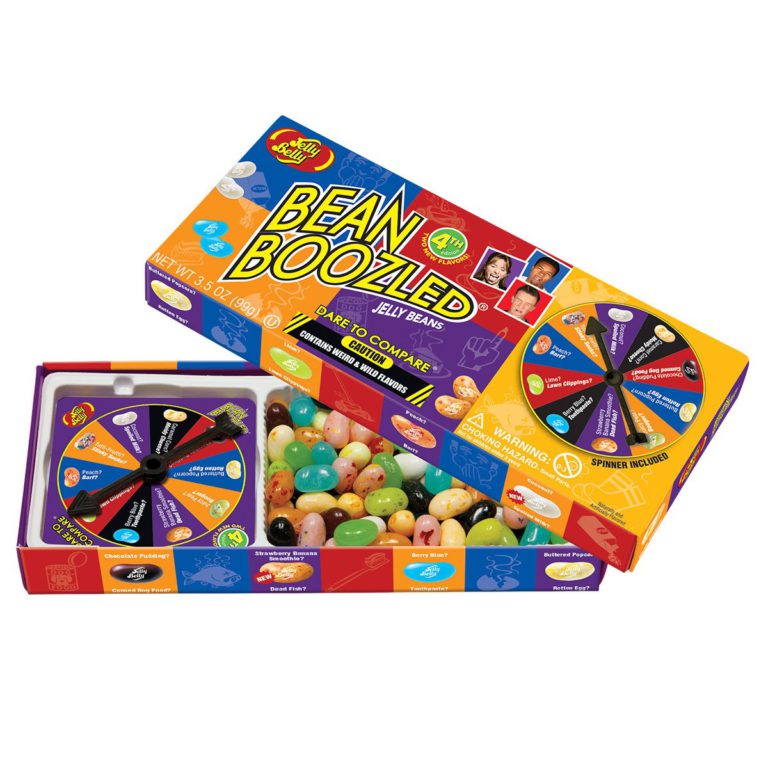 Jelly Belly 3.5 oz BeanBoozled Spinner Wheel Game Jelly Bean Gift Box with 4 - 1.9 oz BeanBoozled Jelly Bean Refills (Party Pack) - $18.95