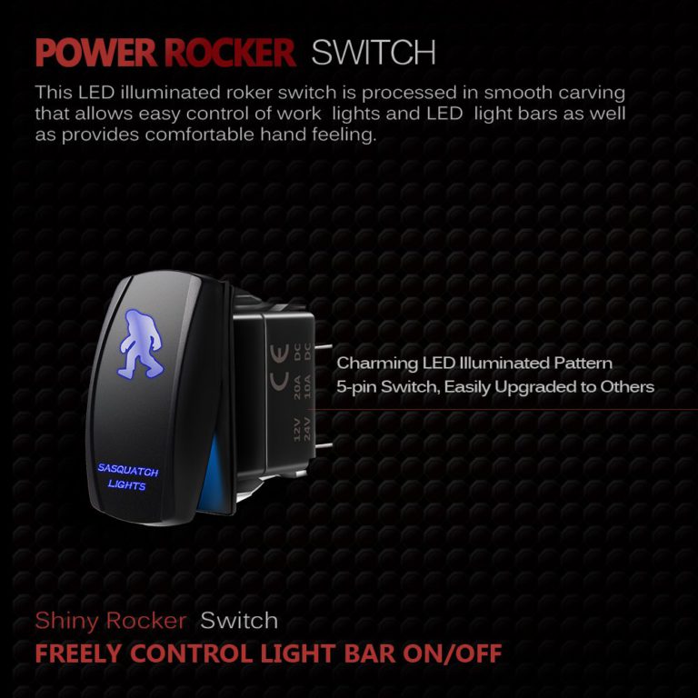 MICTUNING LED Light Bar Wiring Harness Fuse 40Amp Relay ON-OFF SASQIATCH Rocker Switch Blue(2 Lead ) Sasquatch Lights - $16.95