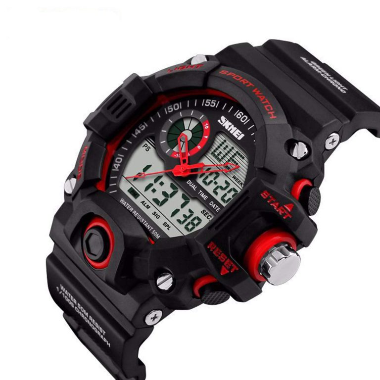 COCOTINA Mens Digital 50M Waterproof LED Alarm Multifunction Boy Sport Wrist Watch Red - $23.95
