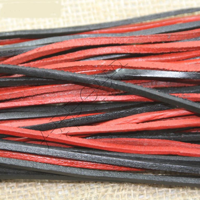 Ardour Crafts FL-045A Genuine Real Leather Flogger Red & Black Thick Leather 24 Tails Are 24’’ Long - $28.95