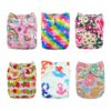 ALVABABY Reuseable Washable Pocket 6 Cloth Diapers + 12 Inserts (Girl Color)6DM18 Girl Color3 All in one - $25.95
