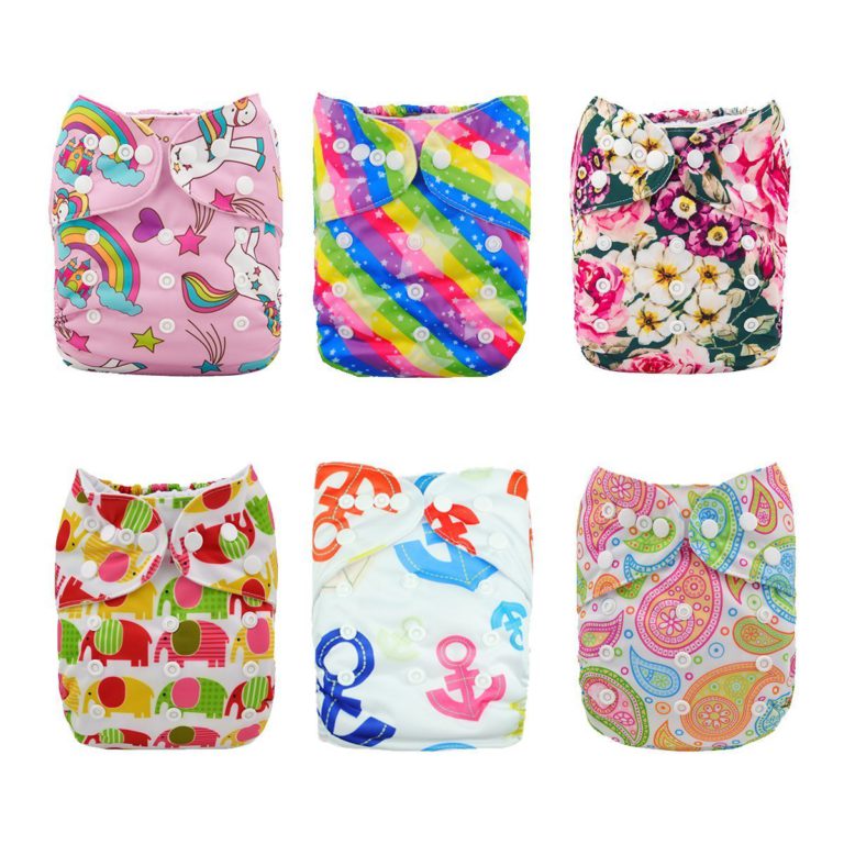 ALVABABY Reuseable Washable Pocket 6 Cloth Diapers + 12 Inserts (Girl Color)6DM18 Girl Color3 All in one - $39.95