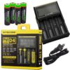Nitecore D4 smart battery Charger with LCD display For Li-ion, IMR, LiFePO4 26650 22650 18650 17670 18490 17500 18350 16340 RCR123 14500 10440 Ni-MH And Ni-Cd AA AAA AAAA C Rechargeable Batteries with 4 x EdisonBright Ni-MH rechargeable AA batteries bu... - $88.95