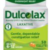 Dulcolax Laxative Tablets, 50 Count, Gentle, Reliable Overnight Relief from Constipation, Hard, Dry, Painful Stools, and Irregular Bowel Movements, Stimulates Bowel to Encourage Movement 50 Count (Pack of 1) - $18.95
