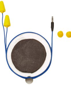 Plugfones Guardian Earplug / Earbud Hybrid - Blue Cable and Yellow Plugs - $30.95