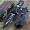 Zombie Hunter Black Assisted Toxic Green Biohazard Dagger Blade Knife (Black) - $13.95