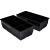 Home-Complete HC-5100-2 Large Ice Molds-Set of 2 Silicone Trays Makes 8, 2”x 2” Big Cubes BPA-Free, Flexible-Chill Water, Lemonade, Cocktails, and More, Black - $13.95