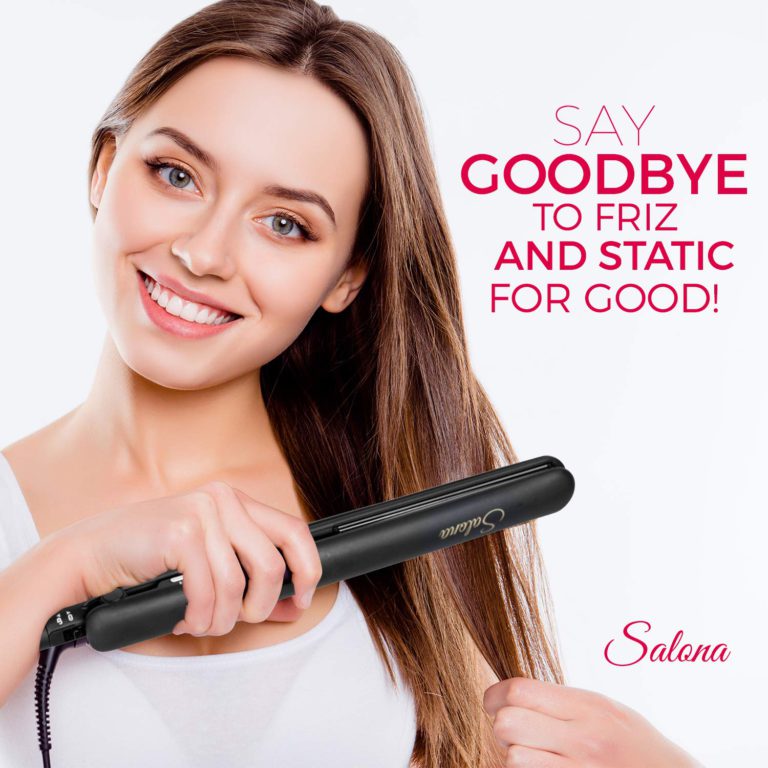 Salona Hair Straightener - 1" Titanium Flat Iron hair straightener and curler Worldwide Dual Voltage 110-240V with Heat Resistant Travel Bag - $38.95