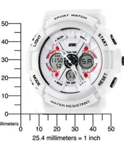 FANMIS Unisex Sport Watch Analog/Digital Dual Time Multifunction Alarm Led Wristwatch White - $19.95