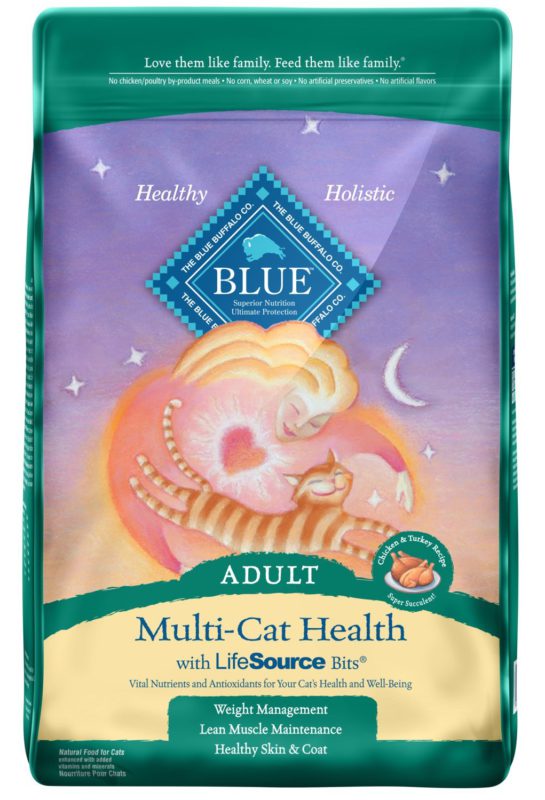 Blue Buffalo Multi-Cat Natural Adult Dry Cat Food Multi-Cat Health Chicken & Turkey 15 lb - $41.95
