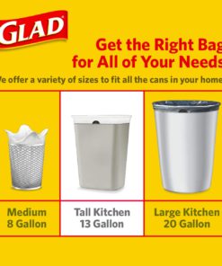 Glad Tall Kitchen Drawstring Trash Bags - OdorShield 13 Gallon White Trash Bag, Gain Original with Febreze Freshness - 100 Count (Packaging May Vary) - $22.95
