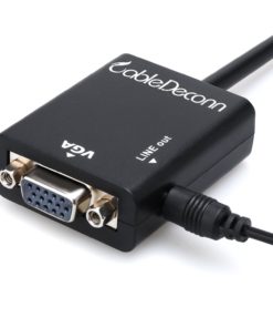 CABLEDECONN 3 In1 HDMI Male to VGA Adapter Convertor Cable + Micro HDMI to HDMI + Mini HDMI to HDMI with Audio Output - $16.95
