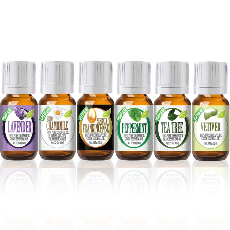 Birthday Gift for Her Set 100% Pure, Best Therapeutic Grade Essential Oil Kit - 6/10mL (Frankincense, French Lavender, Peppermint, Roman Chamomile, Tea Tree, and Vetiver) - $25.95