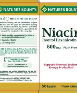 Nature's Bounty Niacin Pills and Supplement, Supports Nervous System and Energy Production, 500mg, 50 Capsules 500 mg 50 Count - $9.95