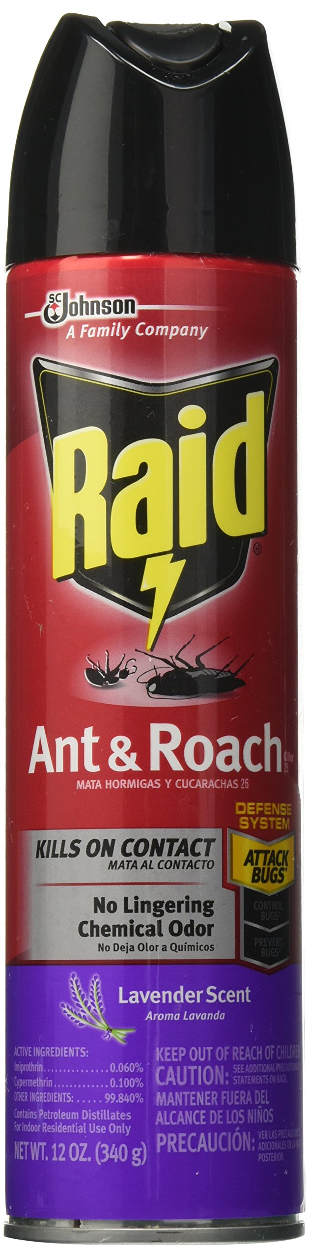 Raid Ant & Roach Killer, Lavender Scent, 12 OZ (Pack - 1) Pack - 1 - $14.95