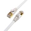 Tera Grand - 50FT - CAT7 10 Gigabit Ethernet Ultra Flat Patch Cable for Modem Router LAN Network, Gold Plated Shielded RJ45 Connectors, Faster Than CAT6a CAT6 CAT5e, White 50 FT White - Flat - $12.95