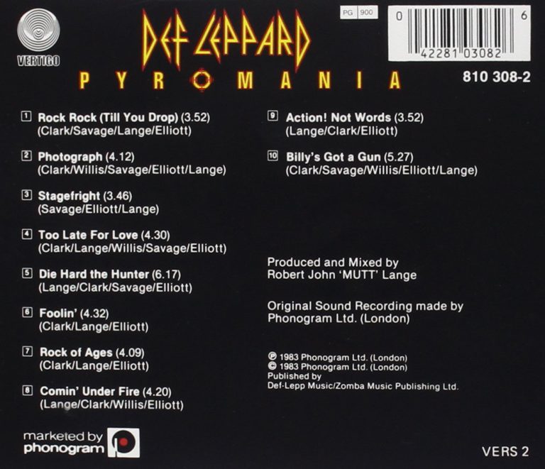 Pyromania - $15.95