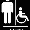 4 Pack - Mens Bathroom Handicap Accessible Black Plastic Sign 4 Pack - $35.95