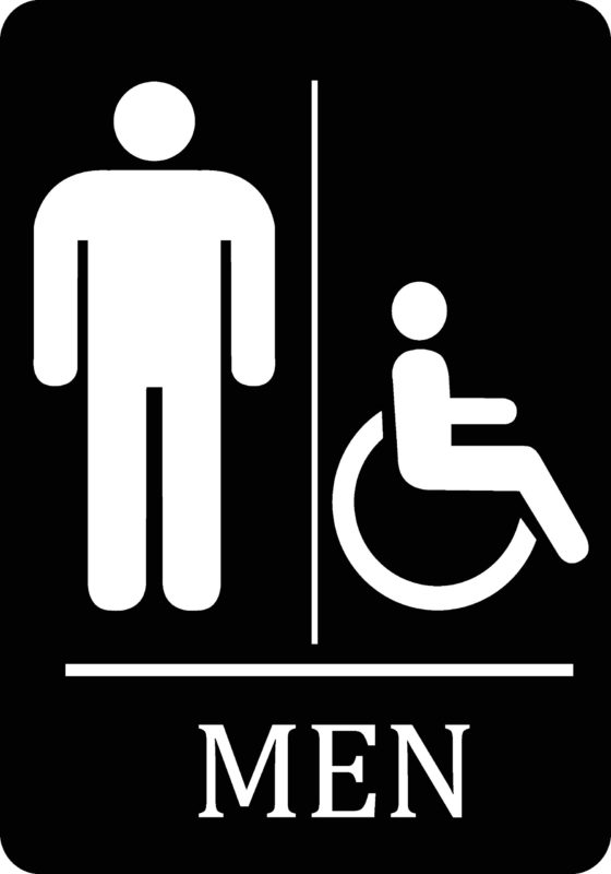 4 Pack - Mens Bathroom Handicap Accessible Black Plastic Sign 4 Pack - $41.95