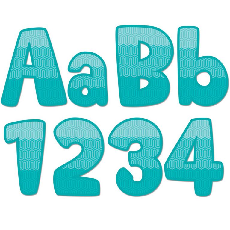 Creative Teaching Press Ombre Turquoise Maze 4" Designer Letters (0284) Turquoise/White Paint - $30.95