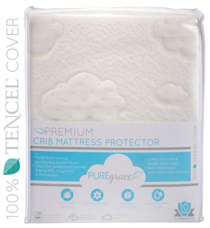PUREgrace Crib Mattress Protector (28" x 52") Made with All Natural Hypoallergenic Tencel, Soft and Breathable Waterproof Mattress Pad and Fitted Cover in one - $46.95