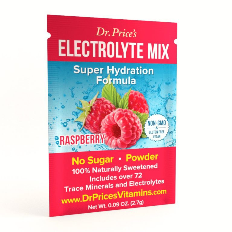 Electrolyte Mix Supplement Powder, 72 Trace Minerals, Potassium, Sodium, Electrolyte Replacement Keto Drink | Raspberry 30 Packets | Dr. Price's Vitamins, No Sugar, Vegan, Non-GMO, Gluten-Free Pack of 1 - $23.95