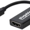 Plugable Active Mini DisplayPort to HDMI 2.0 Adapter (Supports displays up to 4k / UHD / 3840x2160@60Hz) Mini (Thunderbolt 2) - $12.95