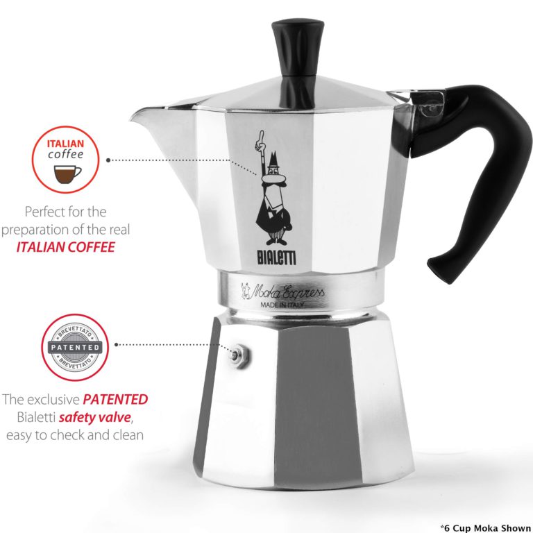 Bialetti 06800 Moka stove top coffee maker, 6-Cup, Silver Moka Express - $37.95