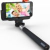 Premium 5-in-1 Bluetooth Selfie Stick for iPhone XR XS X 10 8 7 6 5, Samsung Galaxy S10 S9 S8 S7 S6 S5 (Android 4.3+) - No Apps, No Downloads, No Batteries Required Black - $25.95