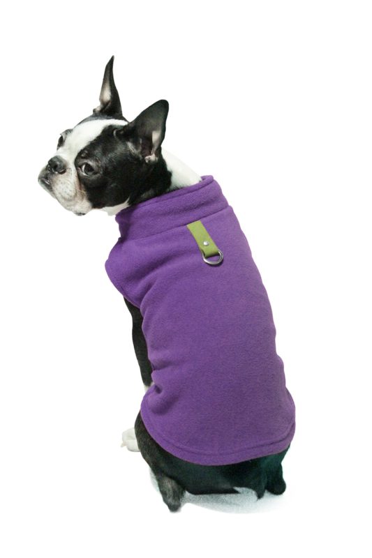 Gooby - Fleece Vest, Small Dog Pullover Fleece Jacket with Leash Ring Medium chest (~13.5") Lavender - $16.95