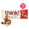 Think! (thinkThin) High Protein Bars - Chunky Peanut Butter, 20g Protein, 0g Sugar, No Artificial Sweeteners, Gluten Free, GMO Free*, 2.1 oz bar (10Count - Packaging May Vary) - $16.95